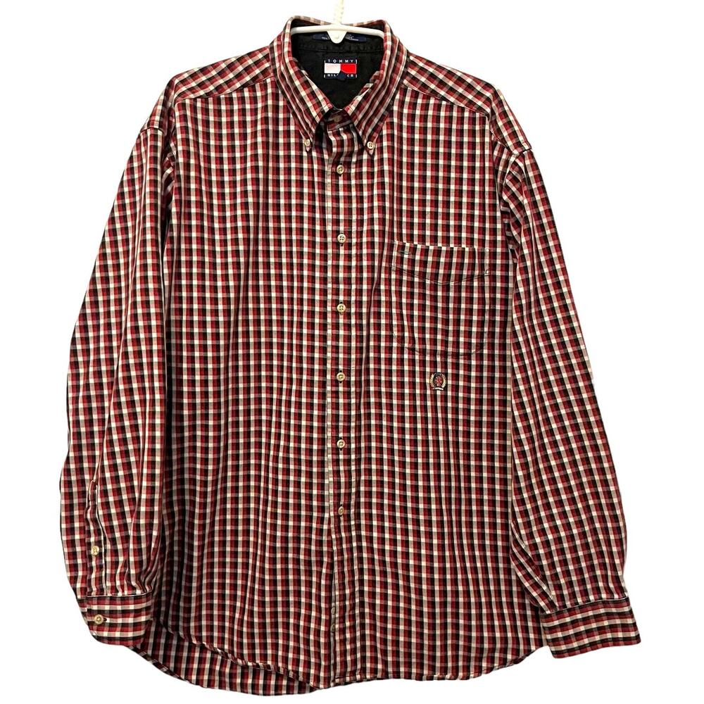 Tommy Hilfiger Vintage Plaid Shirt Cotton XL